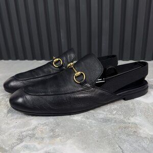GUCCI Horsebit Jordaan Mule Black Leather